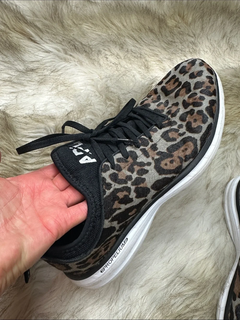 APL Phantom Leopard Pony Hair Running Sneakers Women's US 10 EU 41